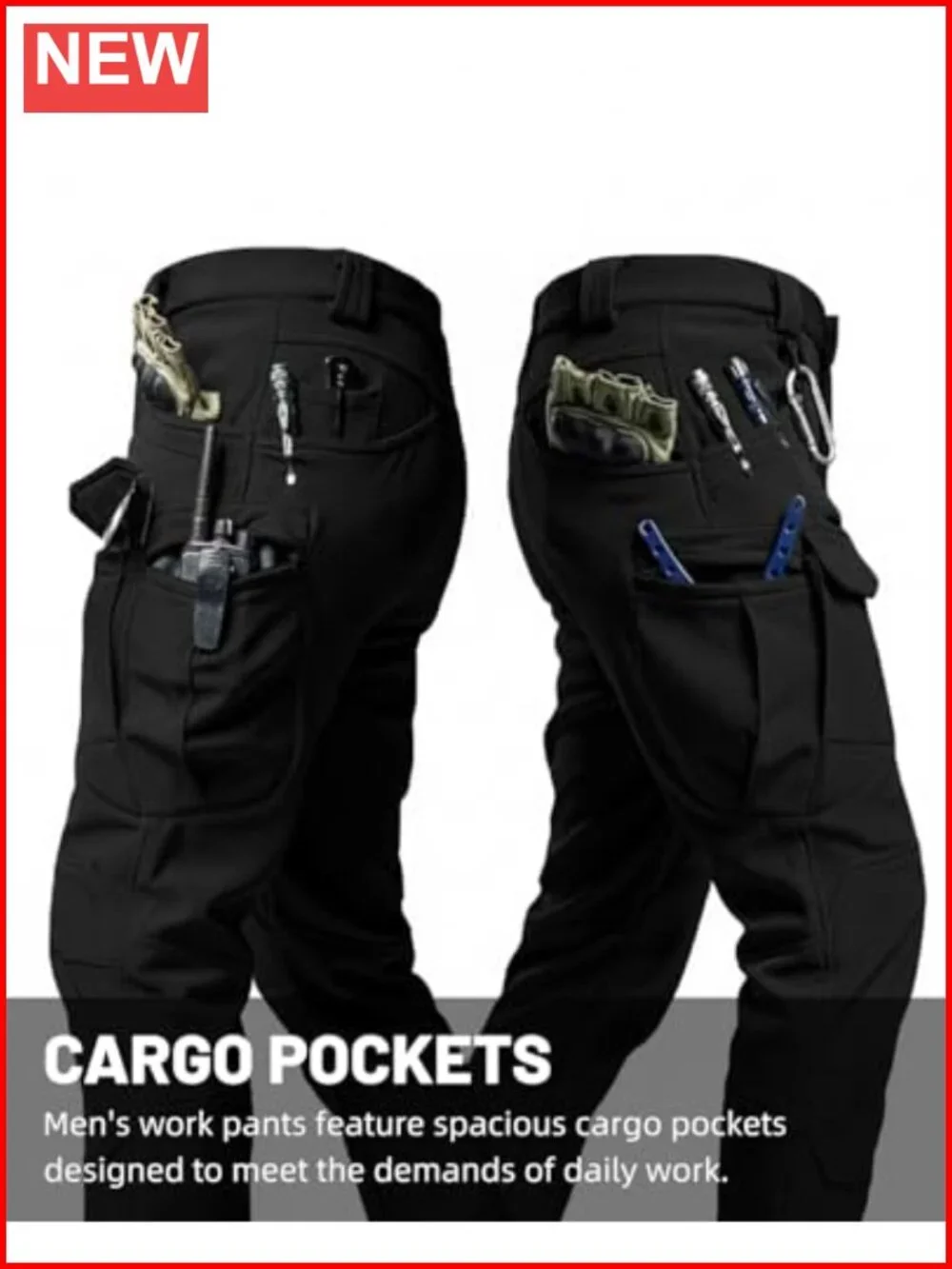 Water Resistant Tactical Cargo Pants, Multi-Pocket Hiking Pants